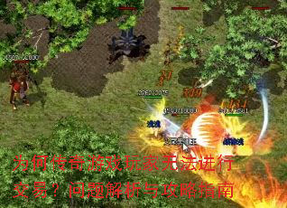 为何传奇游戏玩家无法进行交易?问题解析与攻略指南 为何传奇游戏玩家无法进行交易?问题解析与攻略指南