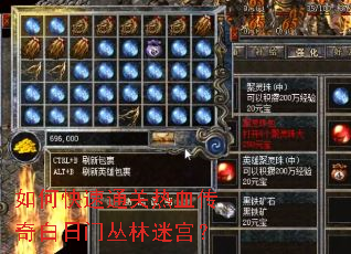 如何快速通关热血传奇白日门丛林迷宫? 如何快速通关热血传奇白日门丛林迷宫?