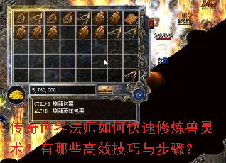传奇世界法师如何快速修炼兽灵术?有哪些高效技巧与步骤? 传奇世界法师如何快速修炼兽灵术?有哪些高效技巧与步骤?