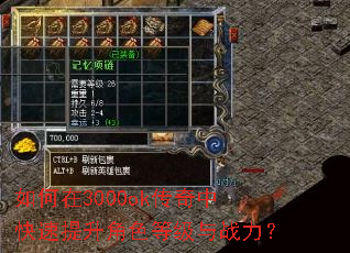 如何在3000ok传奇中快速提升角色等级与战力? 如何在3000ok传奇中快速提升角色等级与战力?
